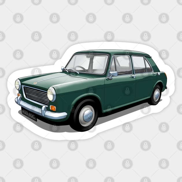 Morris 1100 in spruce green Sticker by candcretro